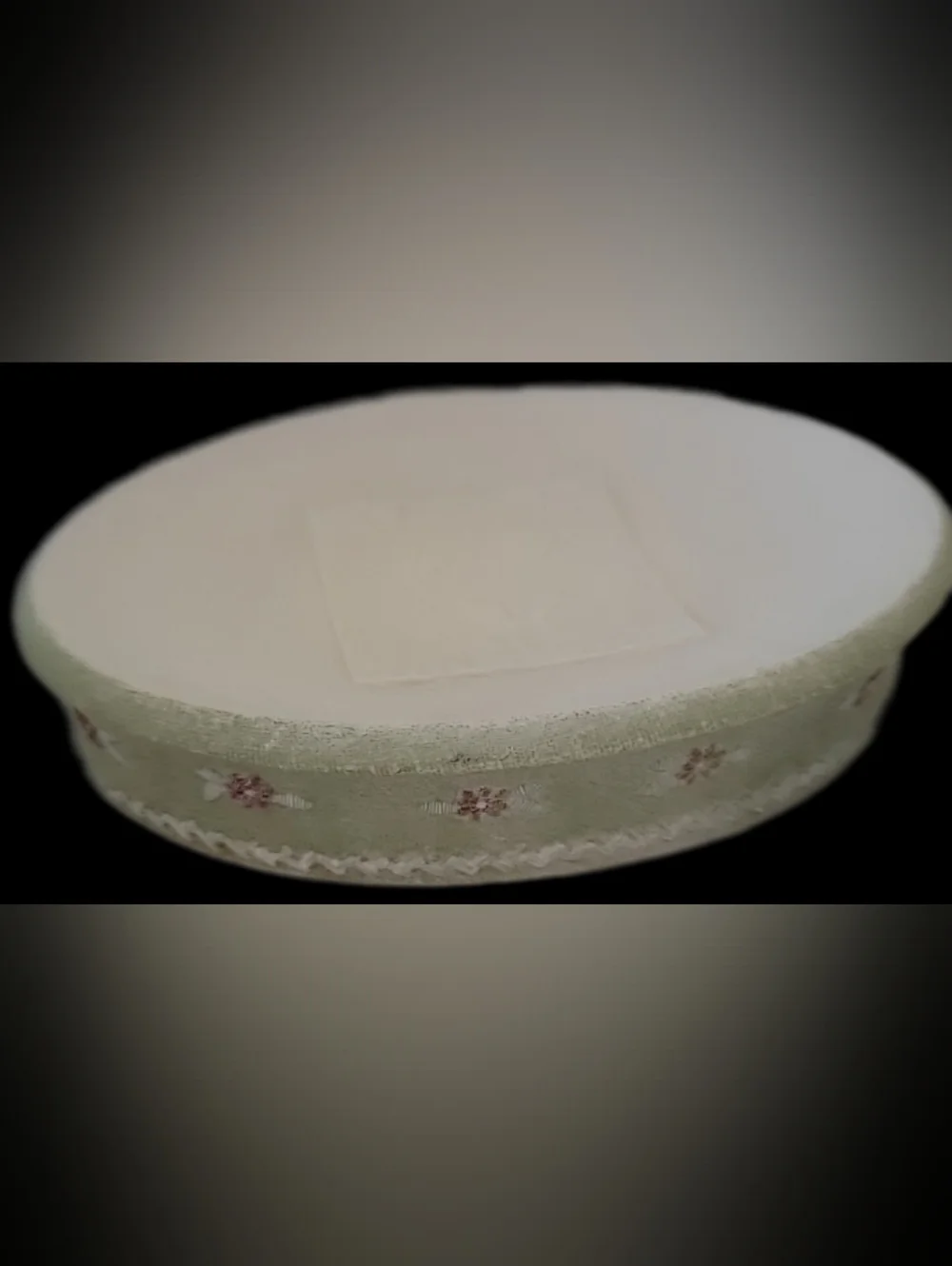'Pretty in Pink' Ceramic Tissue Cover Set - Off White & Pink